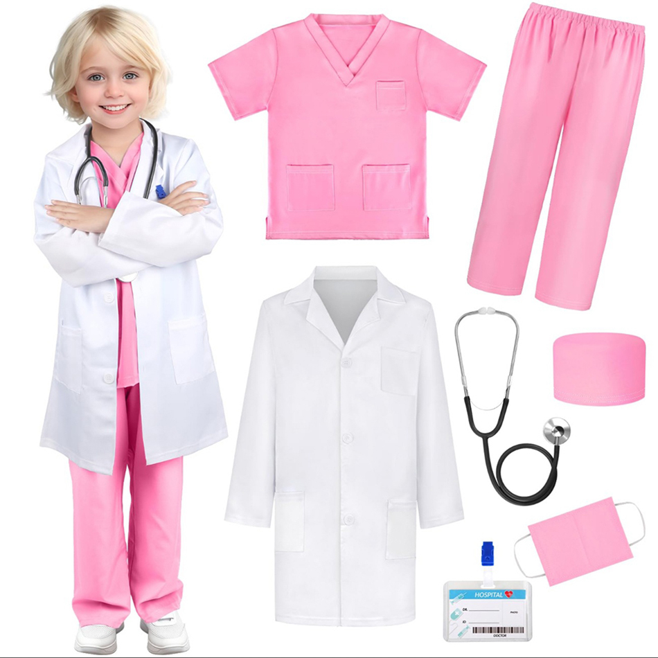 Kids Doctor Education - Uniformes médicaux blancs confortables unisexes pour