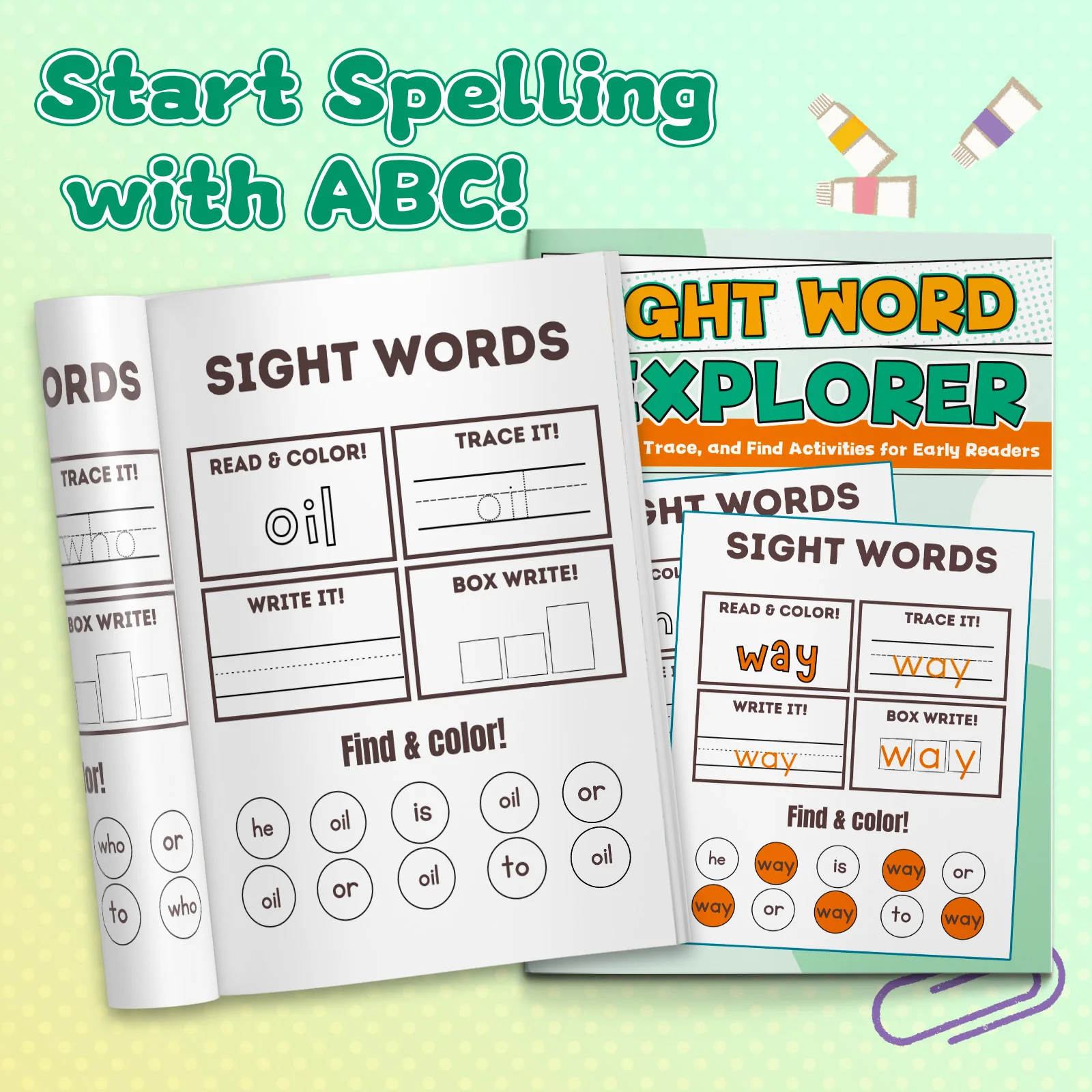 Learning Workbook Preschool - Cahier de coloriage avec des mots