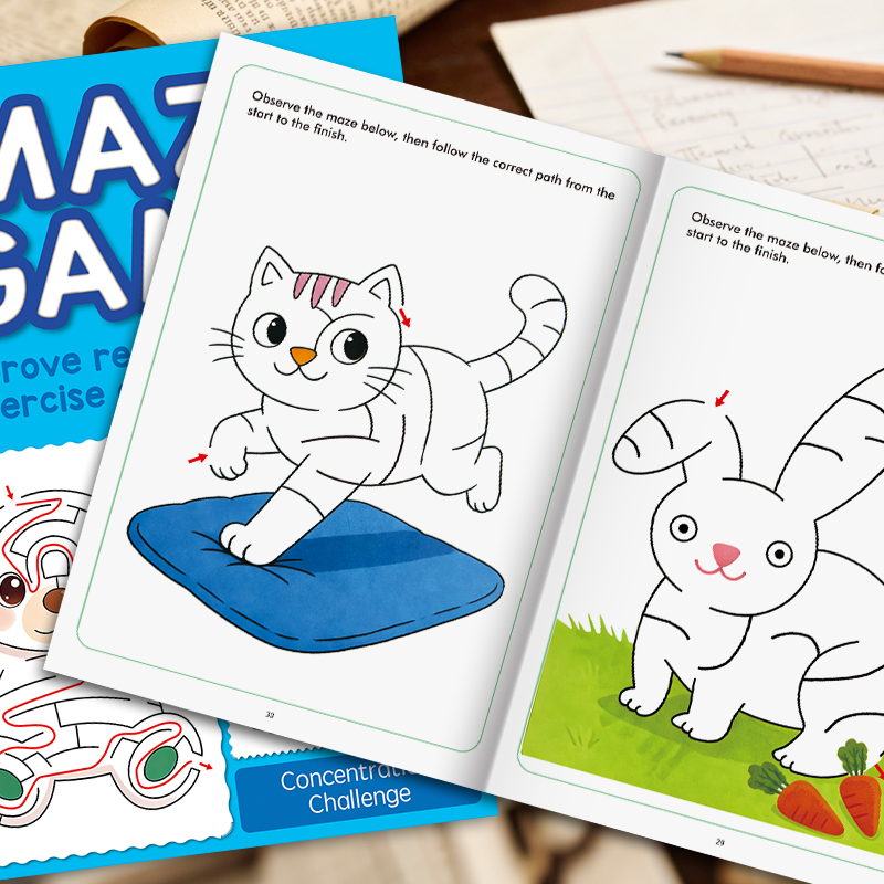 Learning Workbook Preschool - Livre de labyrinthes pour enfants, activités