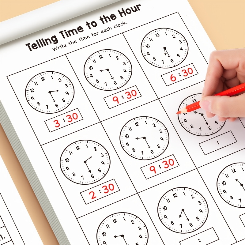 Learning Workbook Preschool - Cahier d'exercices pour apprendre l'heure aux