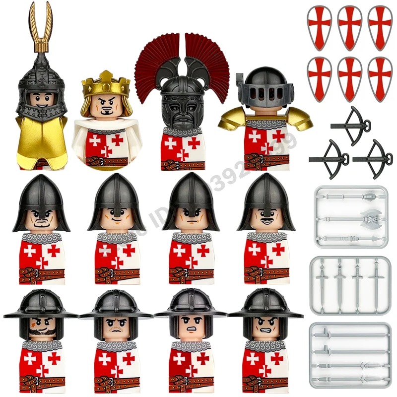 Lego Set Technic - Chevaliers croisés, chevaliers templiers, guerriers romains,